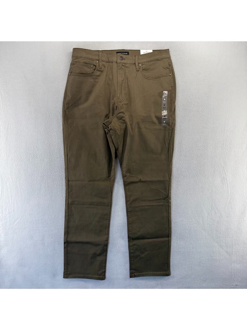 Lucky Brand Pants Mens 36x32 Brown Chino 5 Pocket 410 Athletic Straight Flat NEW